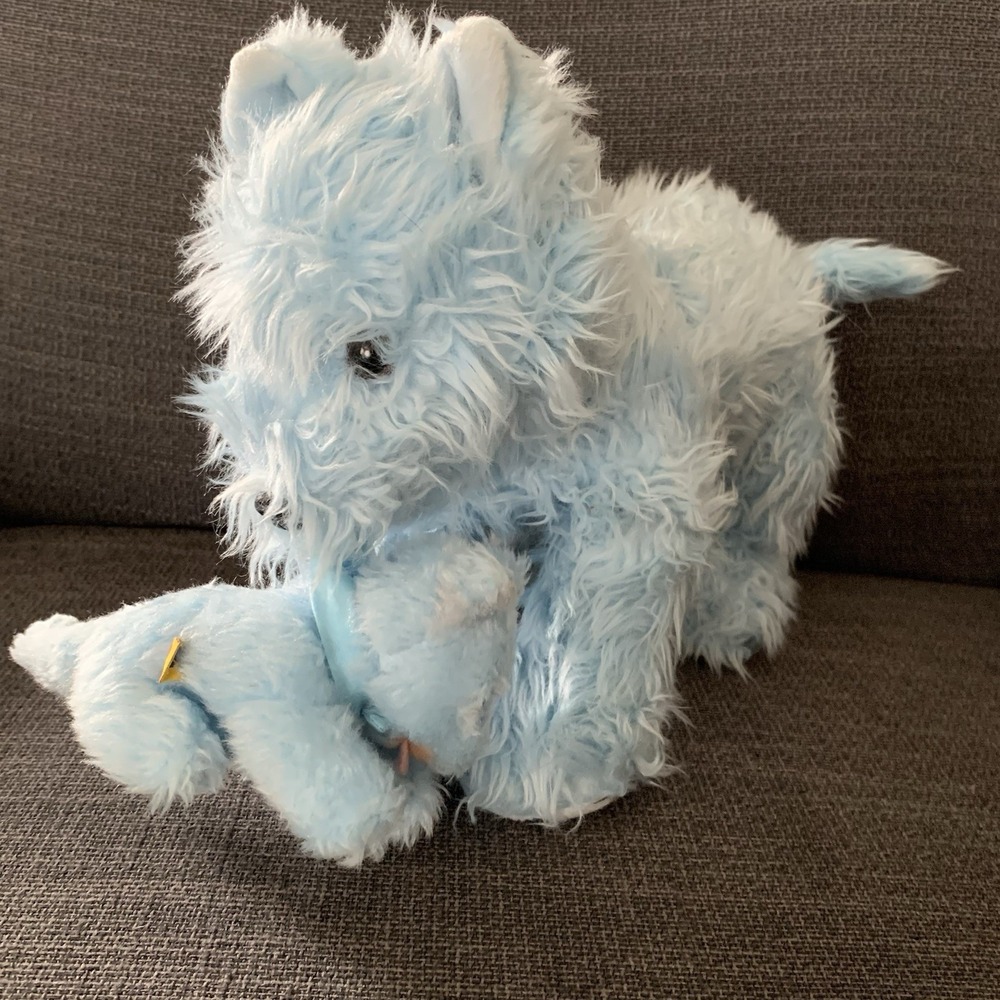 Build a Bear Blue Westie Terrier Dog With Puppy Plush 2010